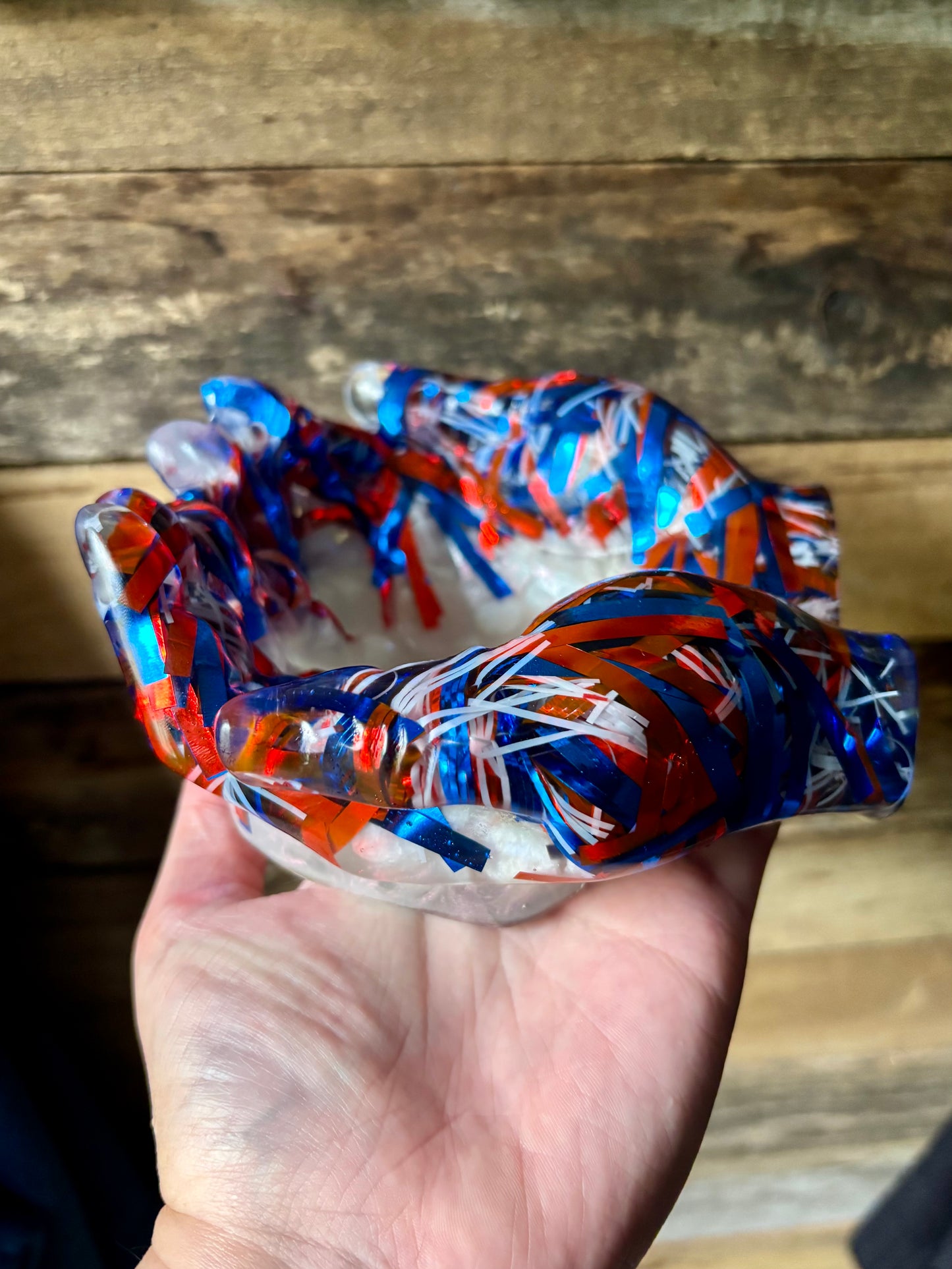 Hand Tray Red White Blue