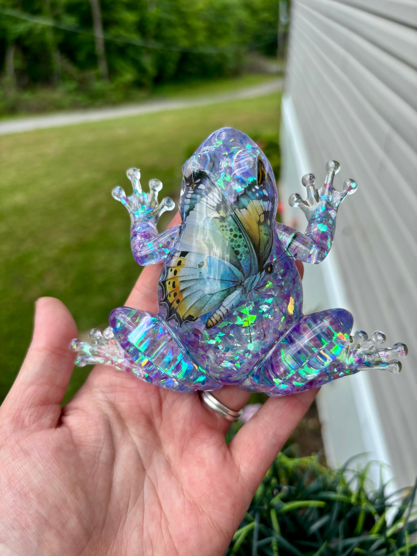 Frog Butterfly Opal Purple