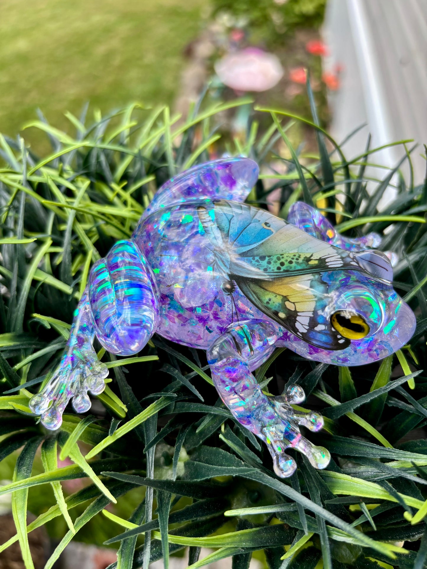 Frog Butterfly Opal Purple