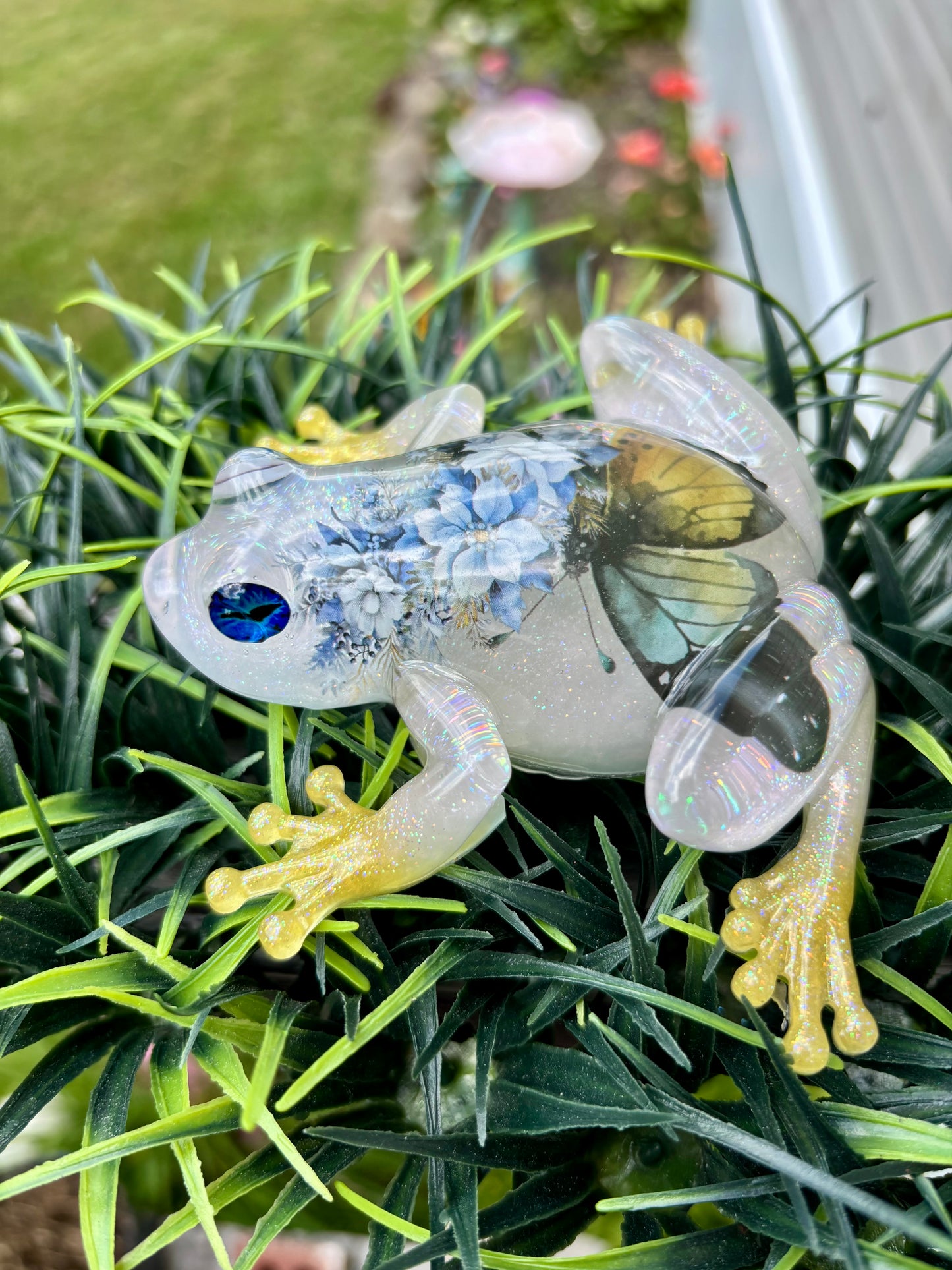 Frog Butterfly Blue/Yellow
