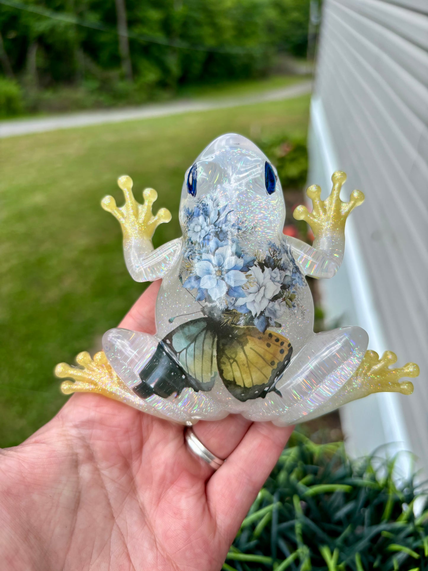 Frog Butterfly Blue/Yellow