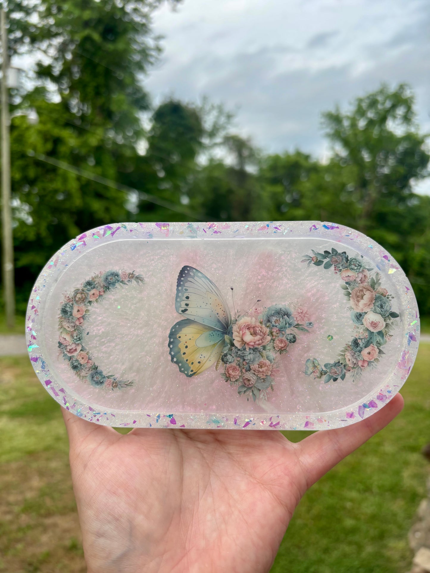 Tray Butterfly Florals