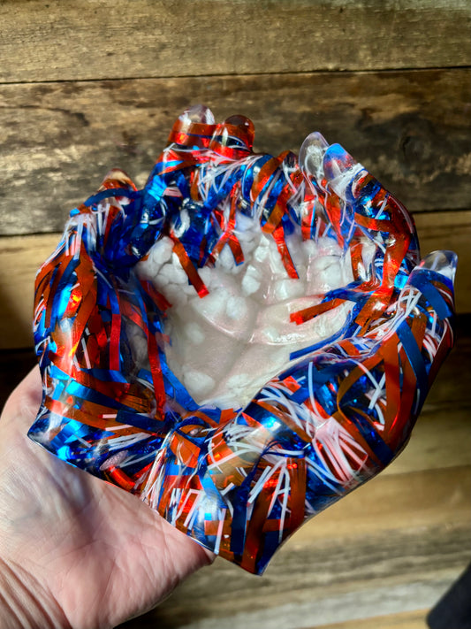 Hand Tray Red White Blue