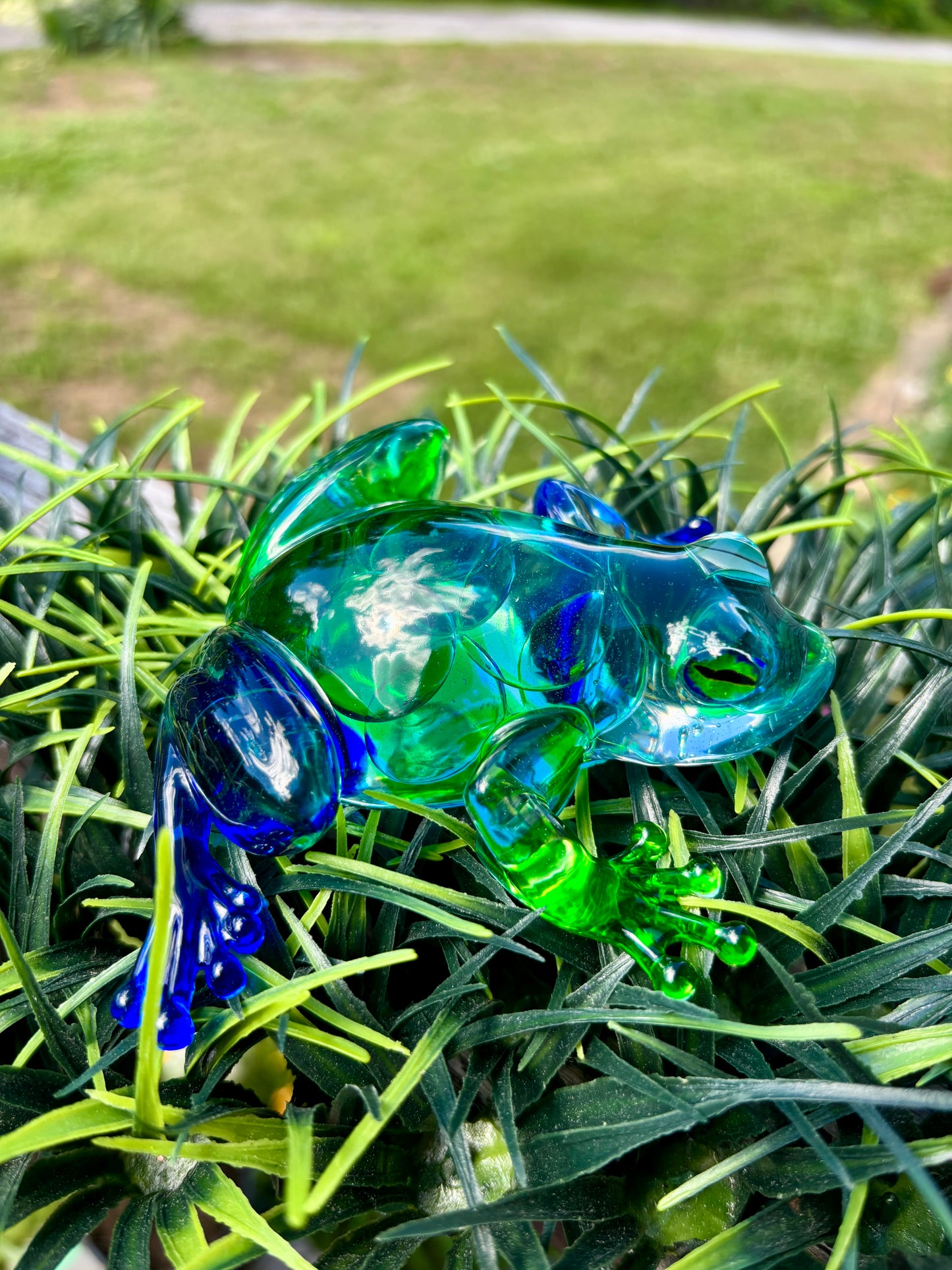 Frog Green/Blue Glass Marbles