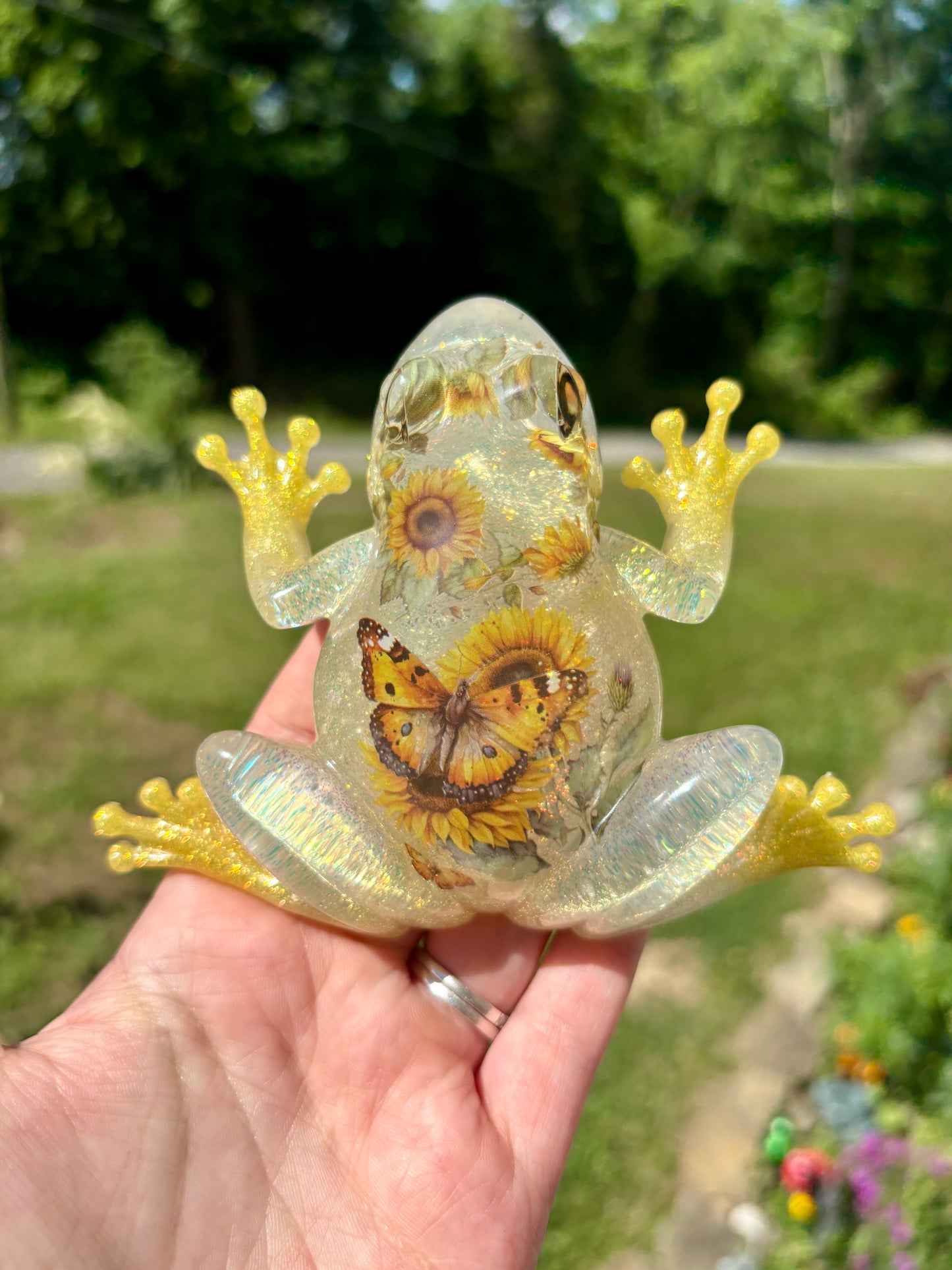 Frog Sunflower Butterfly