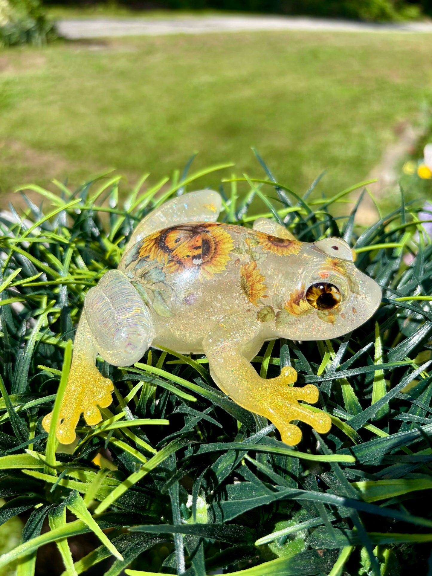Frog Sunflower Butterfly